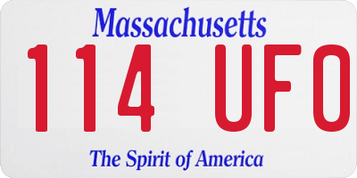 MA license plate 114UF0
