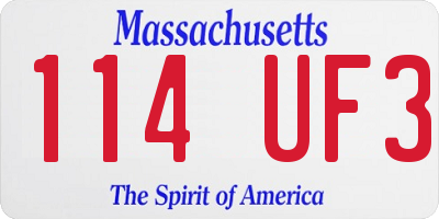 MA license plate 114UF3