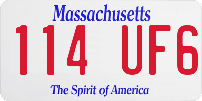 MA license plate 114UF6