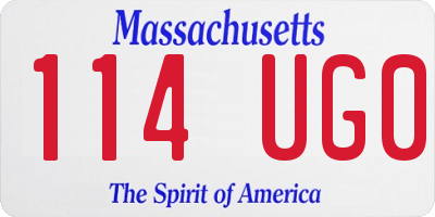 MA license plate 114UG0