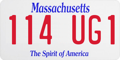 MA license plate 114UG1