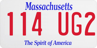 MA license plate 114UG2