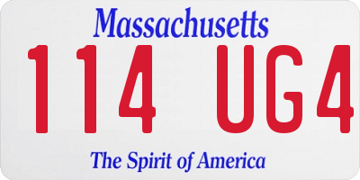 MA license plate 114UG4
