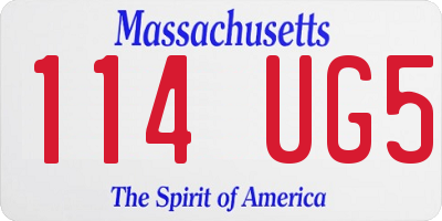 MA license plate 114UG5