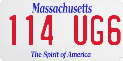 MA license plate 114UG6