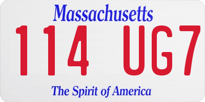 MA license plate 114UG7