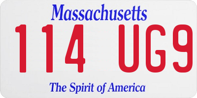 MA license plate 114UG9