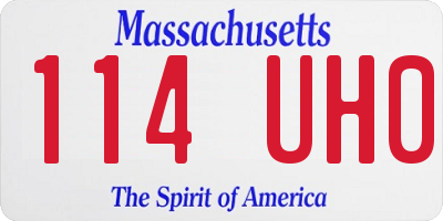 MA license plate 114UH0