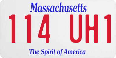MA license plate 114UH1