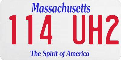 MA license plate 114UH2
