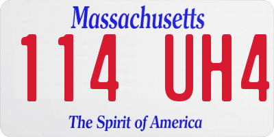 MA license plate 114UH4