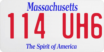 MA license plate 114UH6