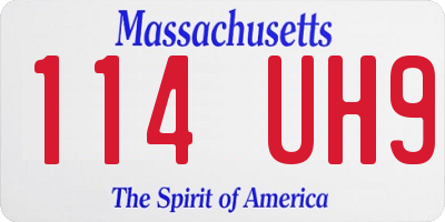 MA license plate 114UH9