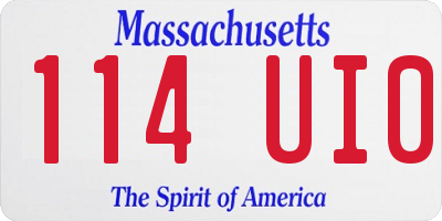 MA license plate 114UI0