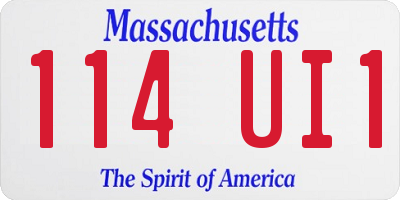MA license plate 114UI1
