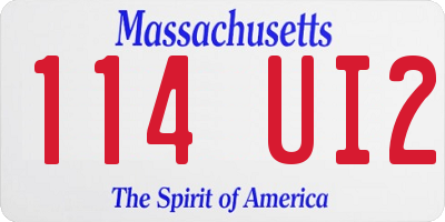 MA license plate 114UI2