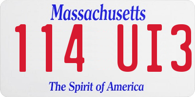 MA license plate 114UI3