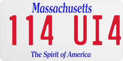 MA license plate 114UI4