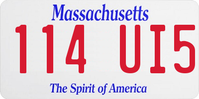 MA license plate 114UI5