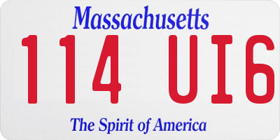 MA license plate 114UI6
