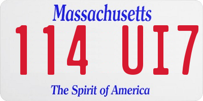 MA license plate 114UI7
