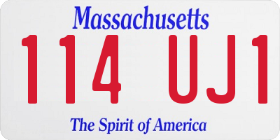 MA license plate 114UJ1