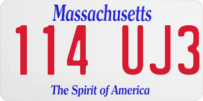 MA license plate 114UJ3