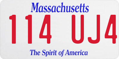 MA license plate 114UJ4