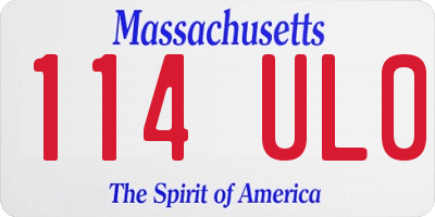 MA license plate 114UL0