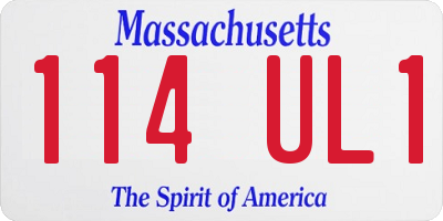 MA license plate 114UL1