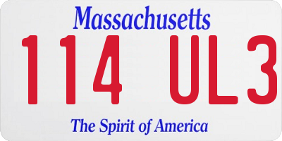MA license plate 114UL3