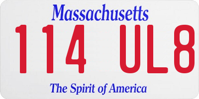 MA license plate 114UL8