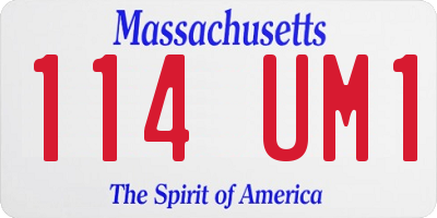 MA license plate 114UM1