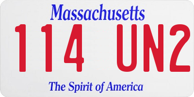 MA license plate 114UN2