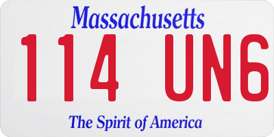 MA license plate 114UN6