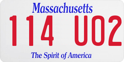 MA license plate 114UO2