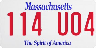 MA license plate 114UO4