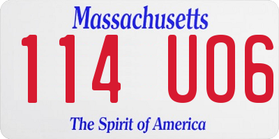 MA license plate 114UO6