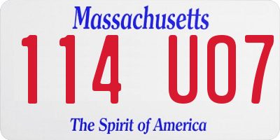 MA license plate 114UO7