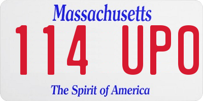 MA license plate 114UP0