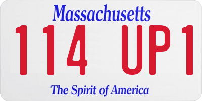 MA license plate 114UP1