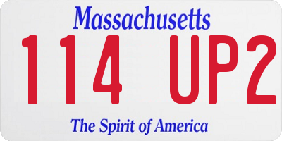 MA license plate 114UP2
