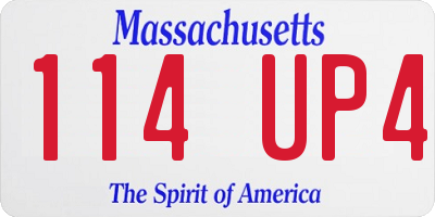 MA license plate 114UP4
