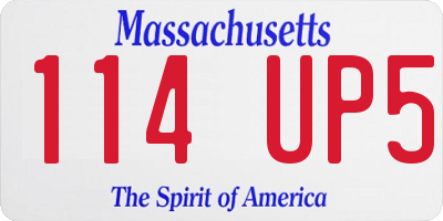 MA license plate 114UP5