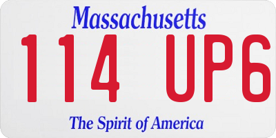 MA license plate 114UP6