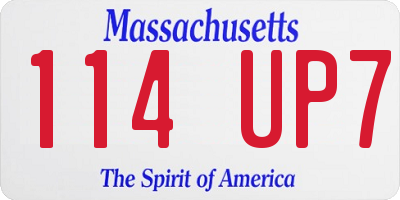 MA license plate 114UP7