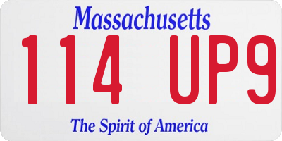 MA license plate 114UP9