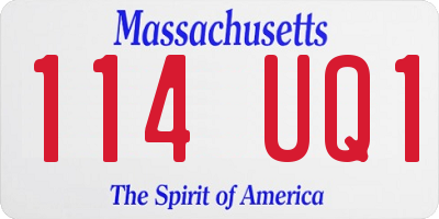 MA license plate 114UQ1