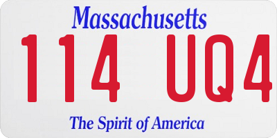 MA license plate 114UQ4