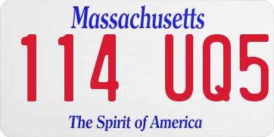 MA license plate 114UQ5